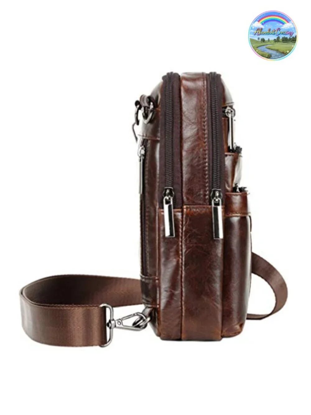 Genuine Leather Small Messenger Sling Crossbody Bag Business Travel
